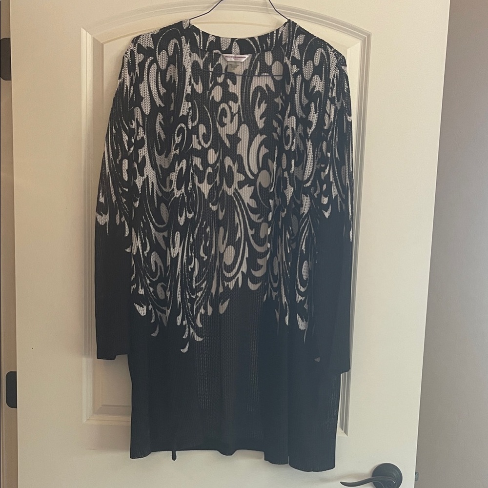 Black and White Patterned Cardigan